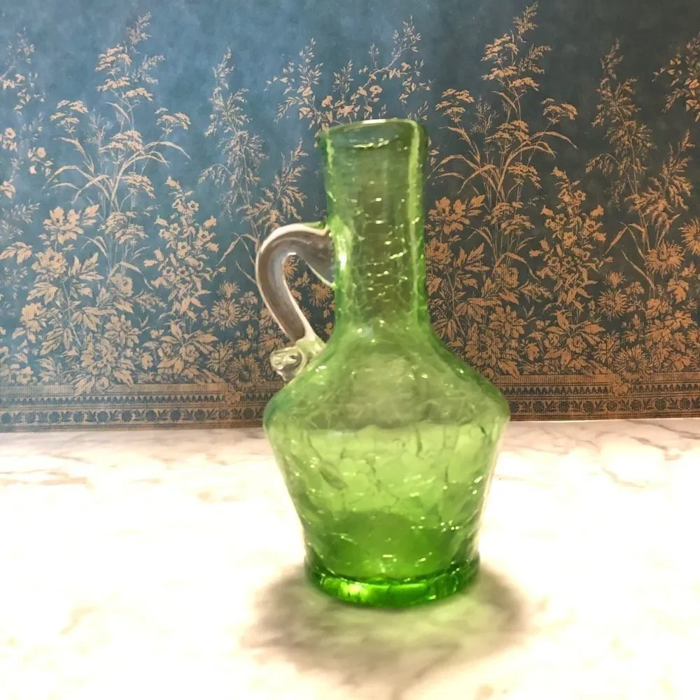Handmade Cracked Glass Vase